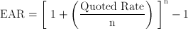 effective annual rate ear formula Business and Finance Math #3: Converting Effective Interest Rates (EAR) to Stated Interest Rates
