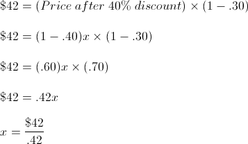 final solution SAT Test Prep #3: Calculating Sale Prices, Percentages and Discounts 