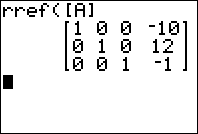 Image4 Solving Systems of Linear Equations with Row Reduction on the TI 83 Plus and TI 84 Plus