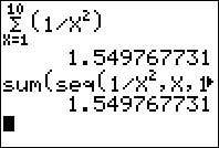 sum seq 4 Sums and Sequences on the TI 83 Plus and TI 84 Plus